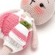 Вязаная игрушка амигуруми Зайка с морковкой 27см розовый (29147)
