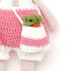 Вязаная игрушка амигуруми Зайка с морковкой 27см розовый (29147)
