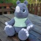 Вязаная игрушка амигуруми Носорог 35см серый (29150)