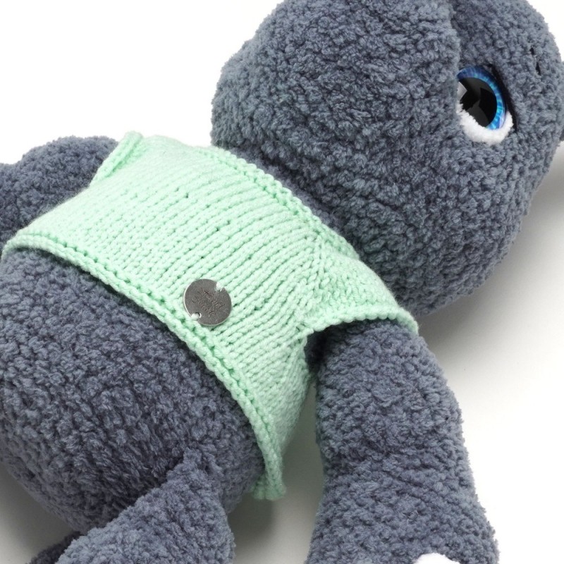 Вязаная игрушка амигуруми Носорог 35см серый (29150)