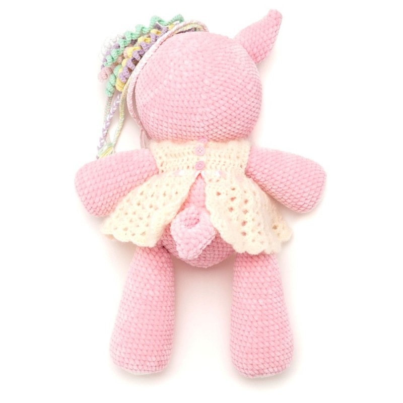 Вязаная игрушка амигуруми Единорог плюшевый 44см розовый (29152)