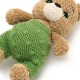 Вязаная игрушка амигуруми Мишка плюшевый в комбинезоне 24см коричневый (29383)