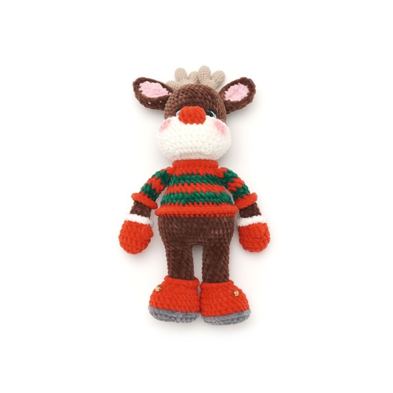 Вязаная игрушка амигуруми Олень плюшевый 35см коричневый (29712)