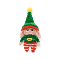 Вязаная игрушка амигуруми Гномик плюшевый 30см зеленый (29713)