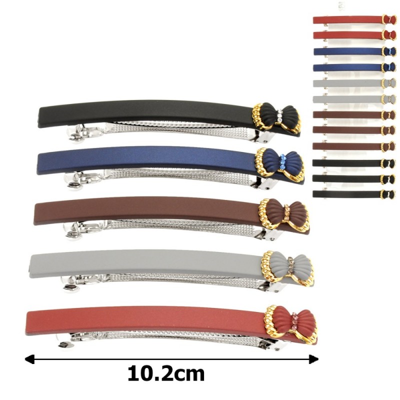 Набор автоматических заколок матовые с бантиком (43-10868)