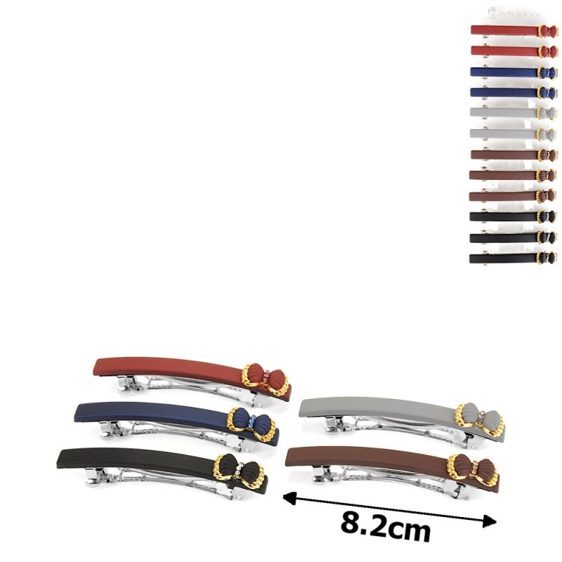 Набор автоматических заколок матовые с бантиком (42-11129)