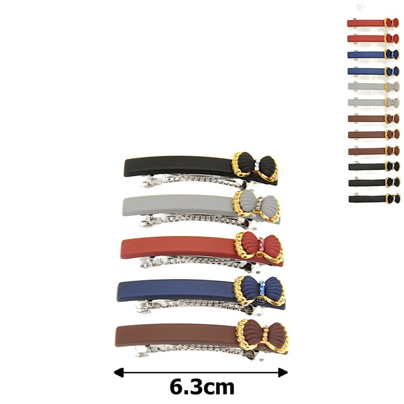 Набор автоматических заколок матовые с бантиком (41-11130)