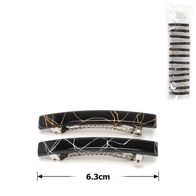 Набор автоматических заколок глянцевые с узорами (11-13736)