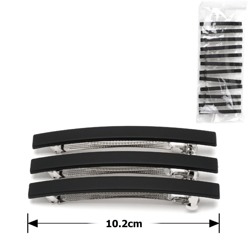 Набор автоматических заколок матовый черный (23-26888)