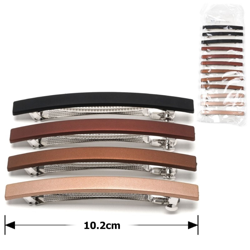 Набор автоматических заколок матовый коричневый (23-28460)