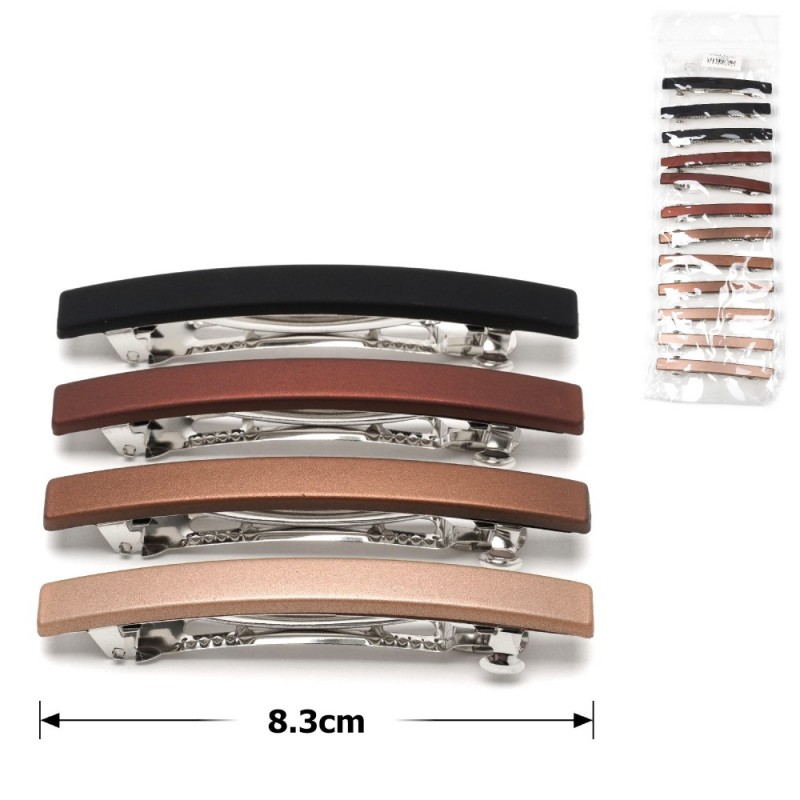 Набор автоматических заколок матовый коричневый (22-28461)