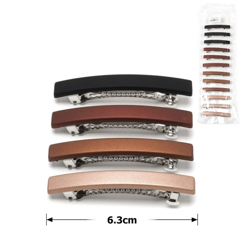 Набор автоматических заколок матовый коричневый (21-28462)
