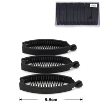 Набор заколок бананов для волос матовые чёрные (26896)