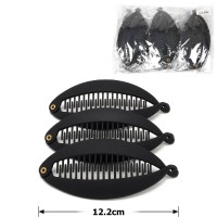 Набор заколок бананов для волос матовые чёрные (26902)