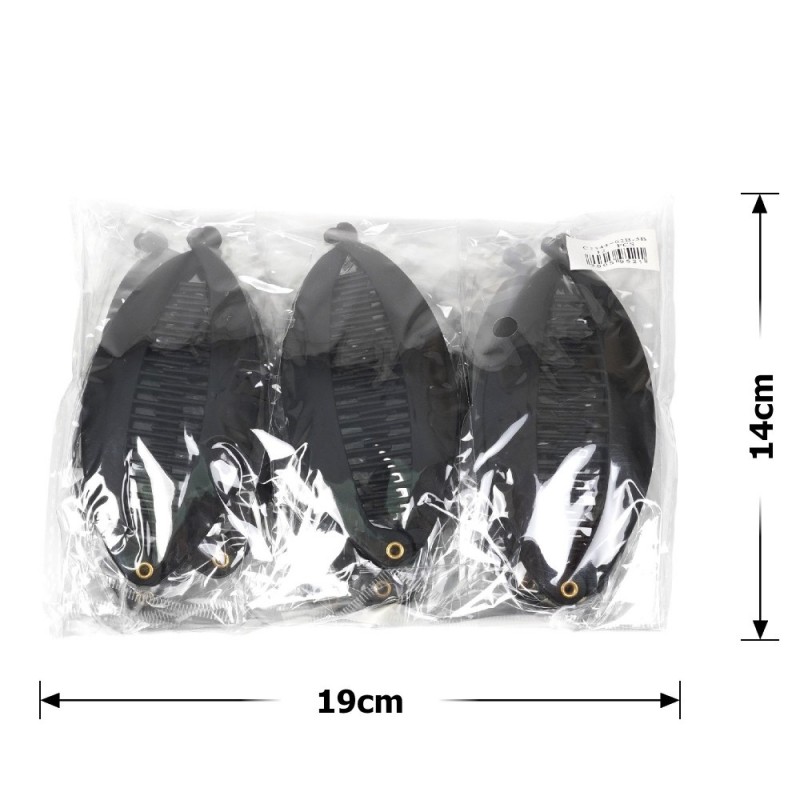 Набор заколок бананов для волос матовые чёрные (26902)