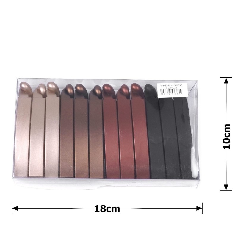 Набор заколок бананов для волос матовые коричневые (28464)