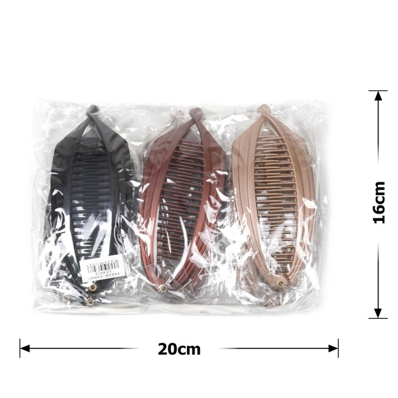 Набор заколок бананов для волос матовые коричневые (28465)