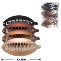 Набор заколок бананов для волос матовые коричневые (28466)