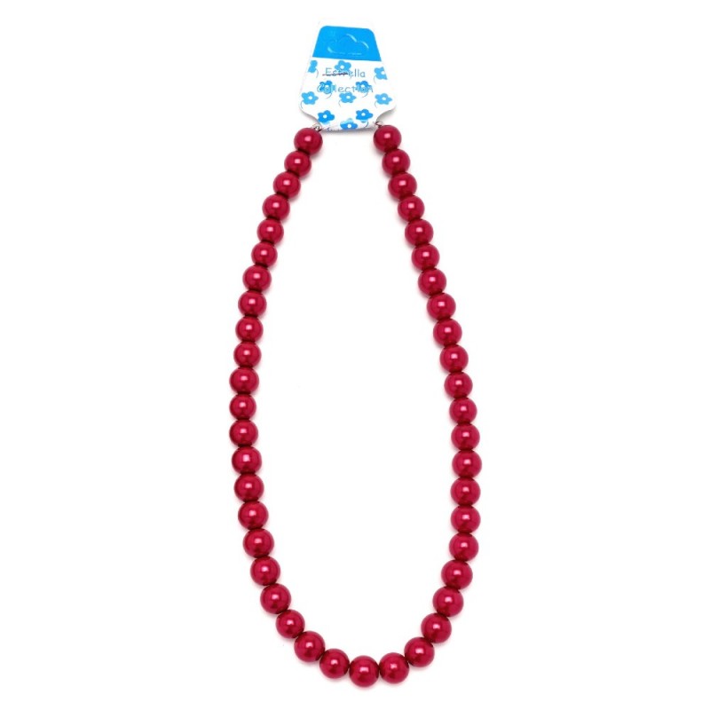Подвеска на шею из бусин красного цвета Ø10мм (13173) вариант 02