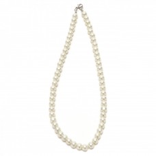 Подвеска на шею из бусин молочного цвета Ø8мм (27592)