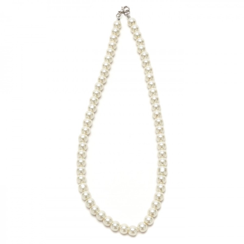 Подвеска на шею из бусин молочного цвета Ø8мм (27592)