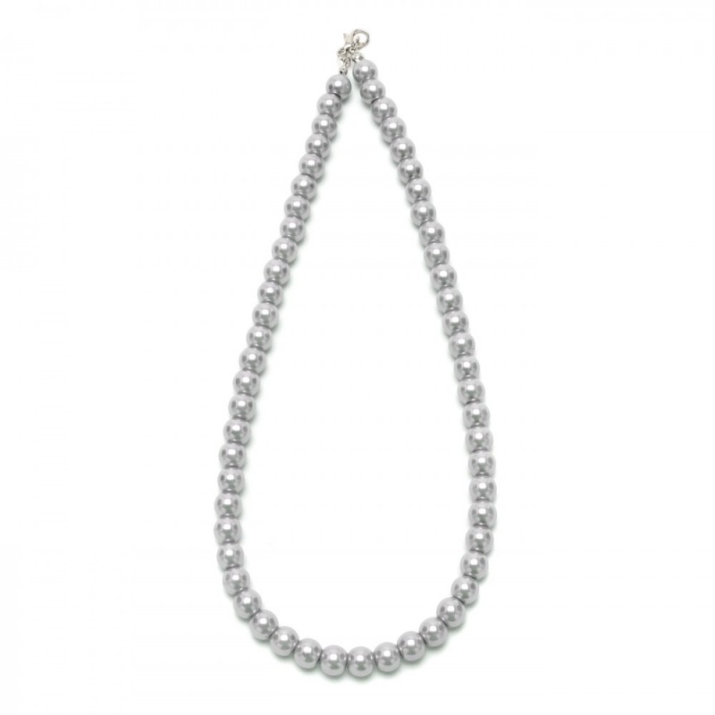 Подвеска на шею из бусин серого цвета Ø8мм (27594)