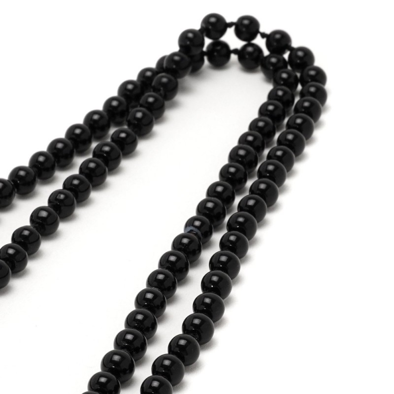 Подвеска на шею из бусин чёрного цвета Ø6мм (3941)