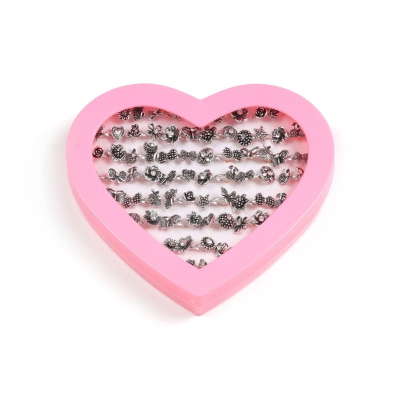 Набор колец 72шт серебристые (14516)