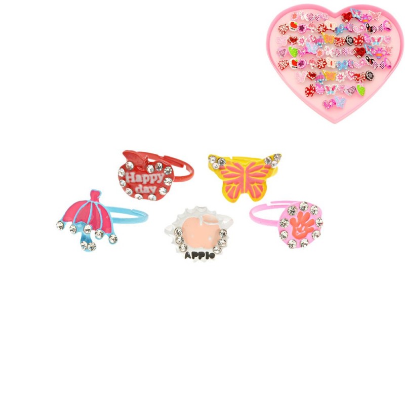 Набор детских колец 72шт разноцветные (14833)