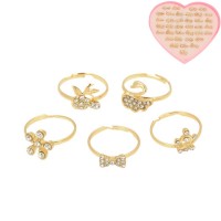 Набор колец 72шт золотистые (14906)