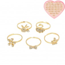 Набор колец 72шт золотистые (14906)