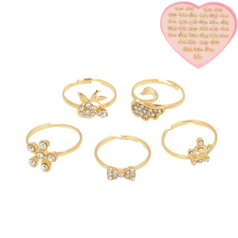 Набор колец 72шт золотистые (14906)