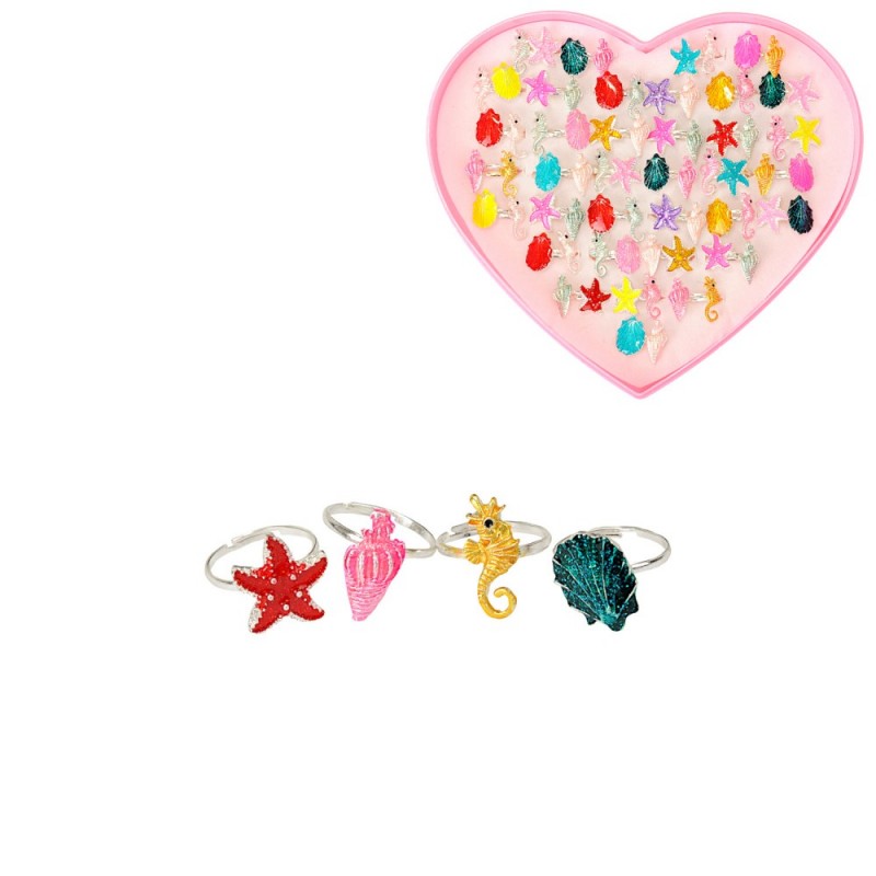 Набор колец 72шт разноцветные (15338)