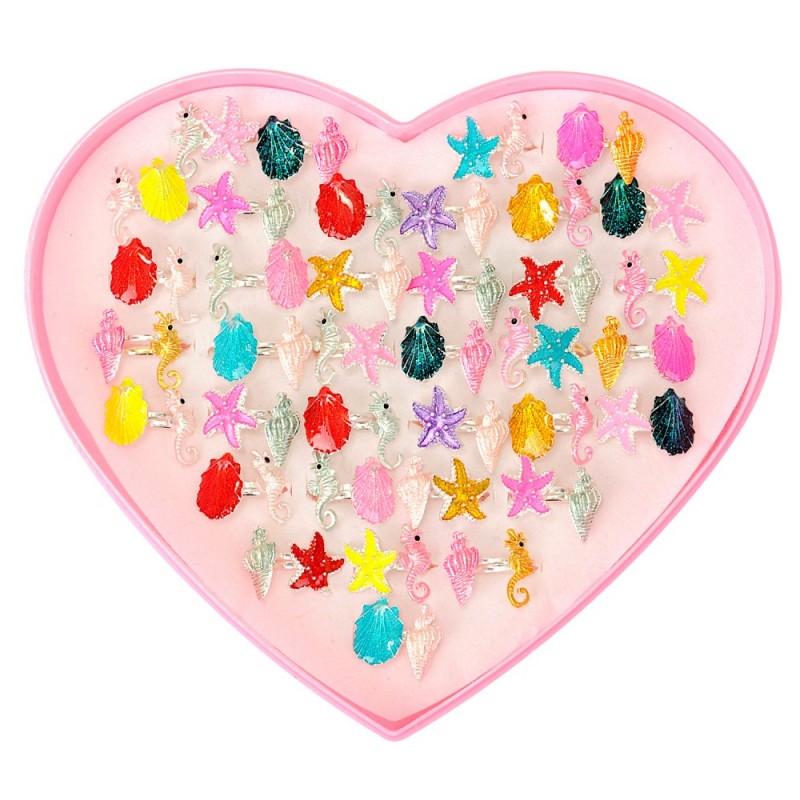 Набор колец 72шт разноцветные (15338)