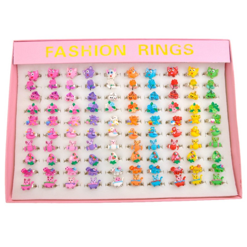 Набор детских колец 100шт разноцветные (369)