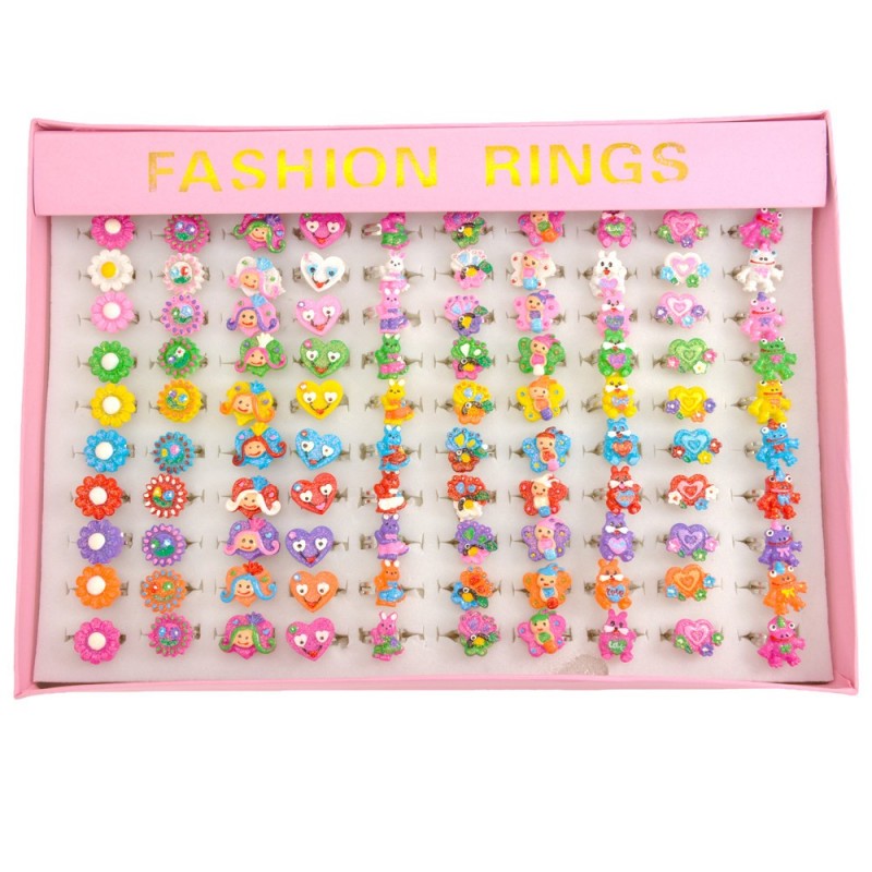 Набор детских колец 100шт разноцветные (371)