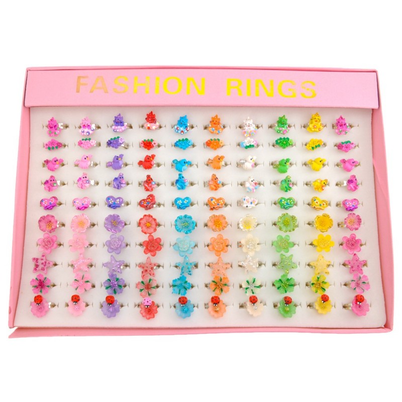 Набор детских колец 100шт разноцветные (5799)