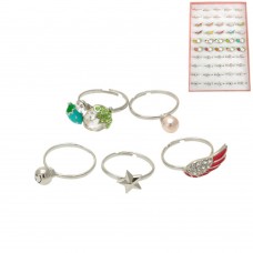 Набор колец 50шт серебристый (6275)