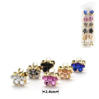 Набор заколок-крабов в форме цветка со стразами (10947)