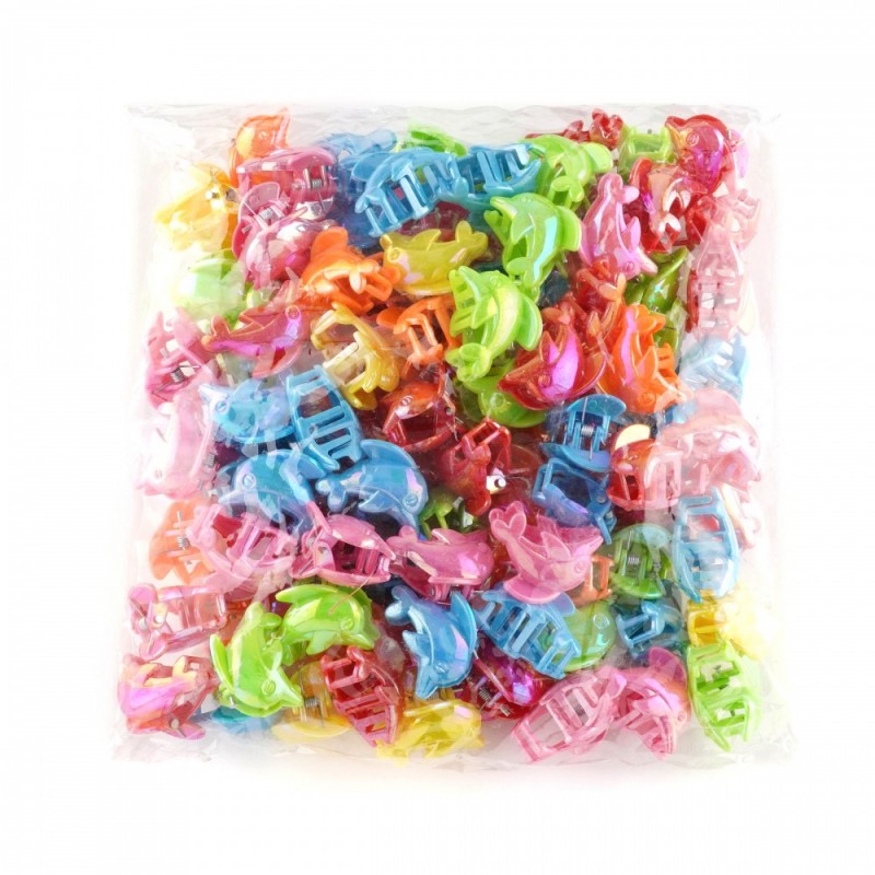 Набор заколок-крабов маленькие цветные (11682)