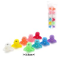 Набор заколок-крабов (39-11741) матовых с цветком со стразами