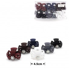 Набор заколок-крабов (72-12495) матовых со стразами