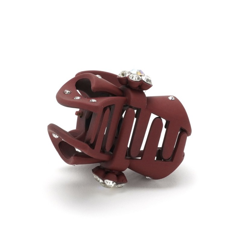 Набор заколок-крабов (72-12495) матовых со стразами