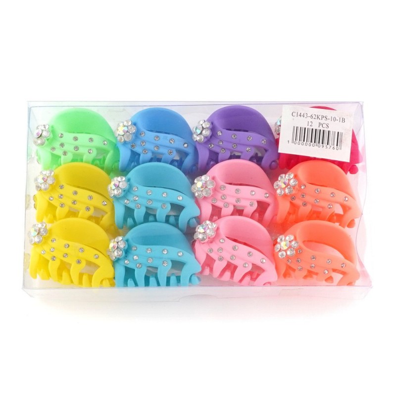 Набор заколок-крабов (32-13183) матовых со стразами