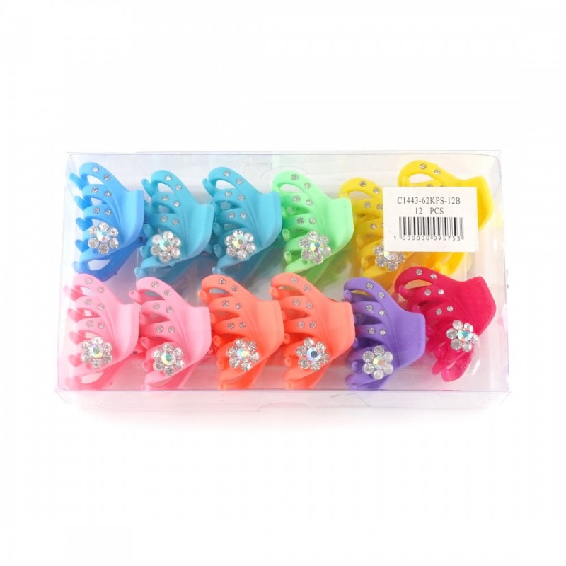 Набор заколок-крабов (12-13184) матовых со стразами