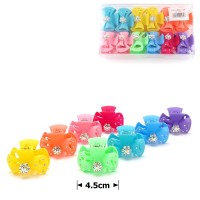 Набор заколок-крабов (72-13185) матовых со стразами