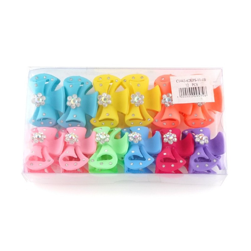 Набор заколок-крабов (72-13185) матовых со стразами