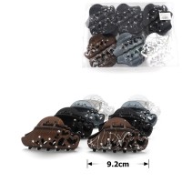 Набор заколок-крабов матовых со стразами и узорами (13768)