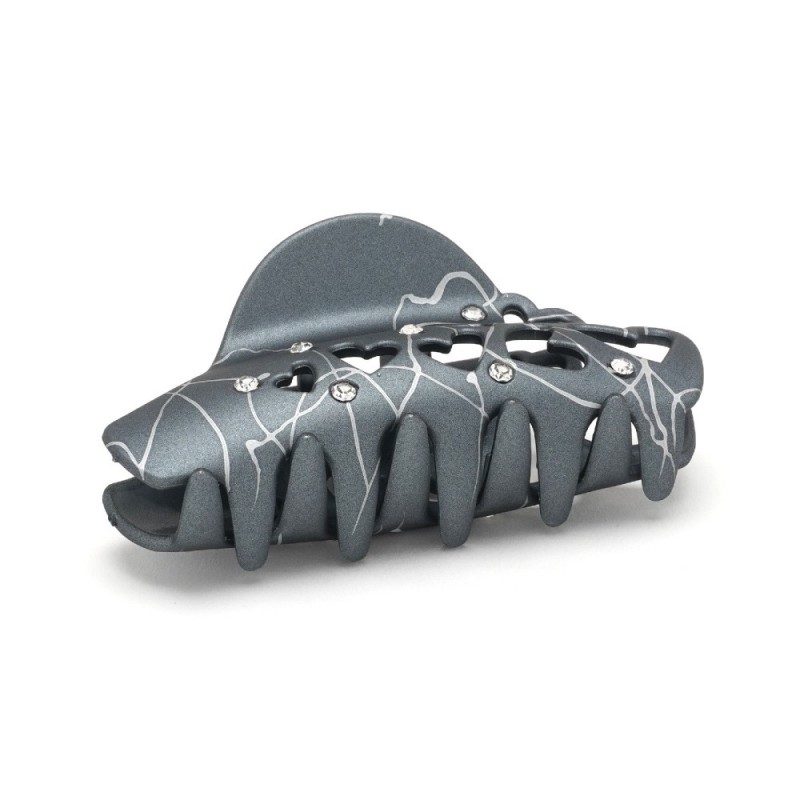 Набор заколок-крабов матовых со стразами и узорами (13768)