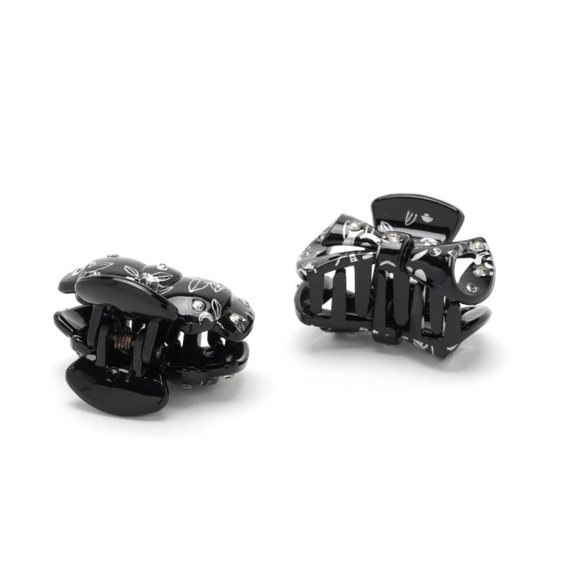 Набор заколок-крабов (71-14947) глянцевых с принтом розы